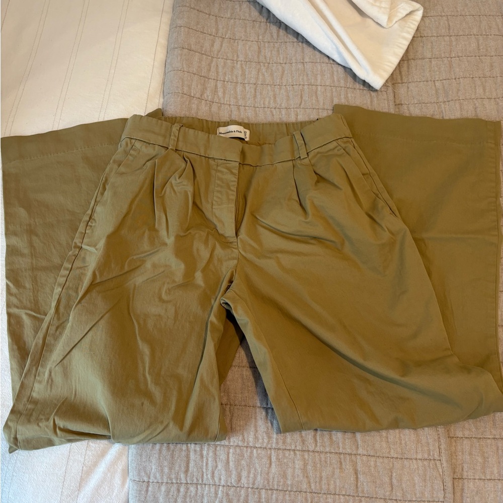 Abercrombie & Fitch Olive Wide Leg Pants